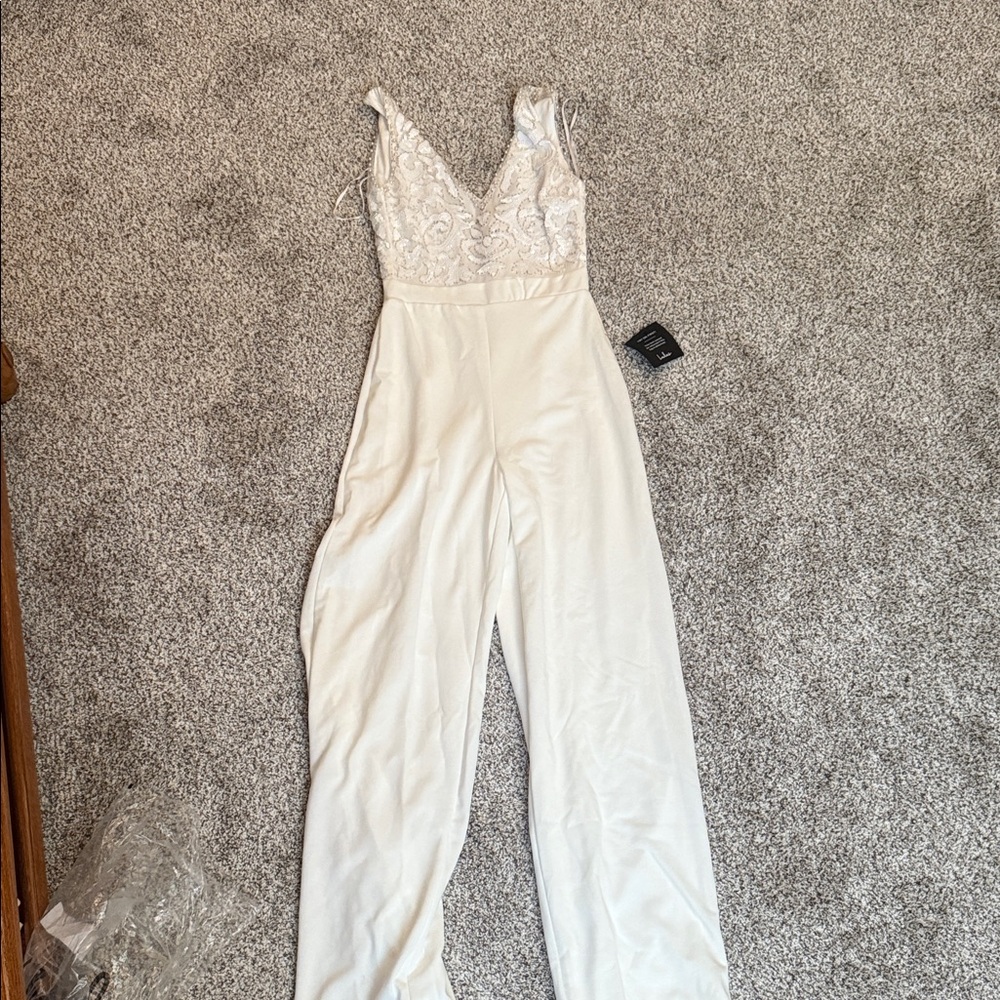 Lulu's Ivory Everlasting Amor Lace Jumpsuit